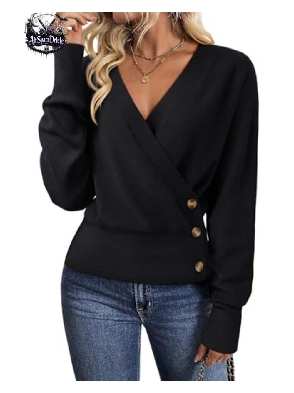 Timeson Womens V Neck Business Casual Pullover Knit Sweater